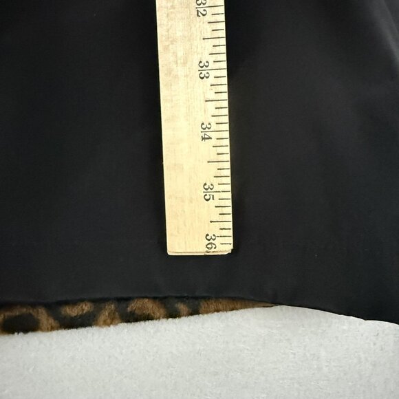 Talbots Coat Women's Medium Reversible Black Leopard Print Rain Jacket Trench - Picture 11 of 14